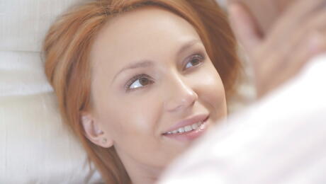 Superb russian bombshell Nataly Von in hot lingerie hard fucked after sucking rod 